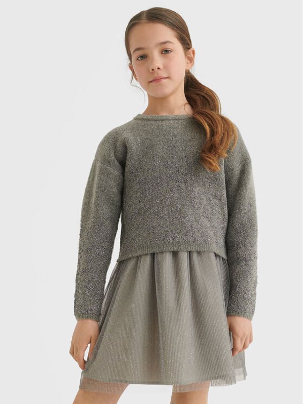 Mayoral Mayoral Комплект пуловер и рокля 7936 Сив Regular Fit