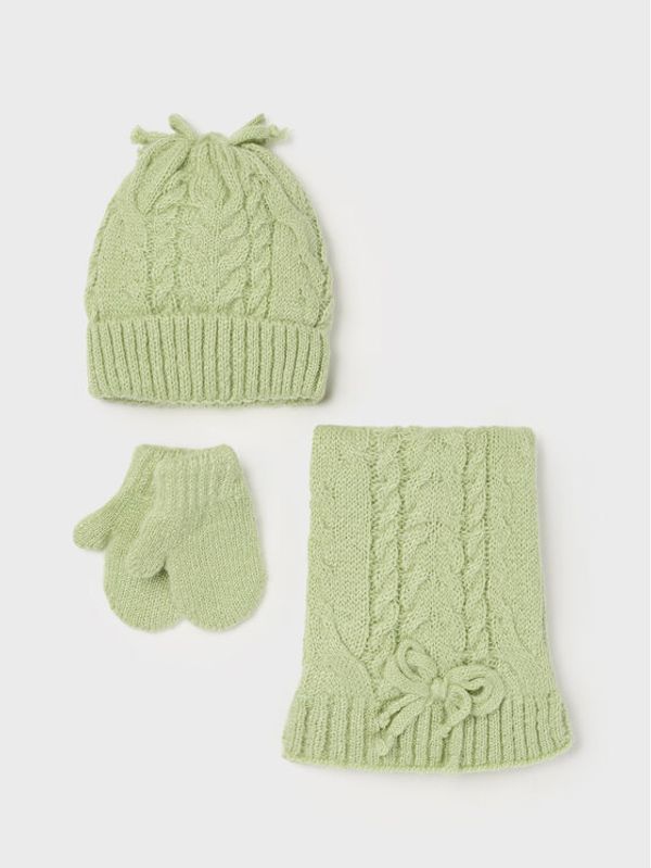 Mayoral Mayoral Комплект шапка, шал и ръкавици 10281 Зелен