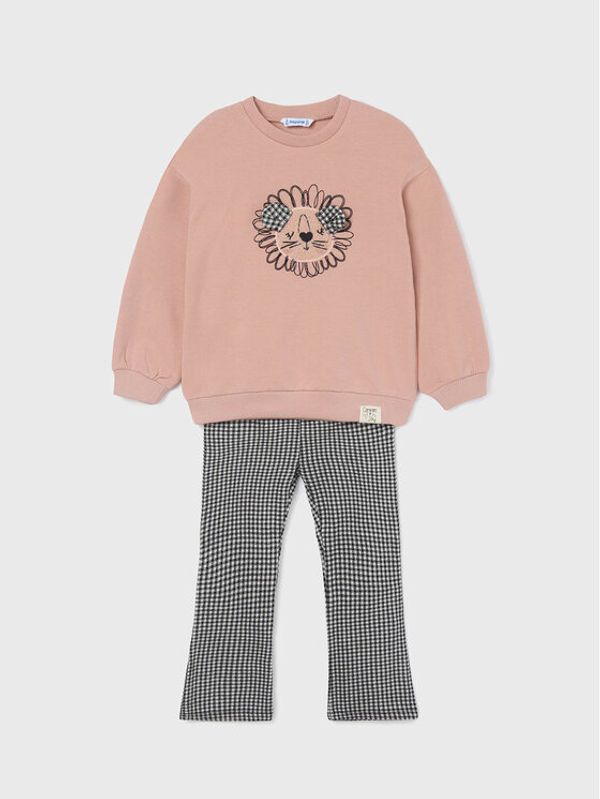 Mayoral Mayoral Комплект суитшърт и клин 4770 Розов Regular Fit
