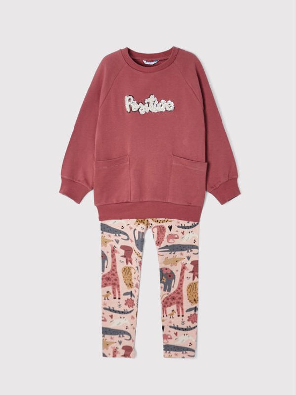 Mayoral Mayoral Комплект суитшърт и клин 4771 Розов Regular Fit