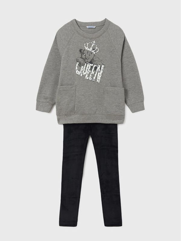 Mayoral Mayoral Комплект суитшърт и клин 7740 Сив Regular Fit