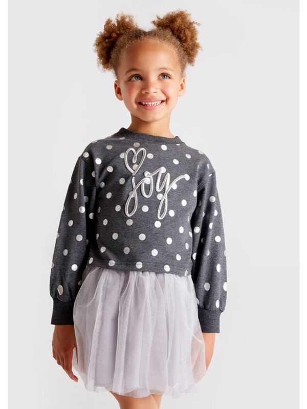 Mayoral Mayoral Комплект суитшърт и пола 4981 Сив Regular Fit