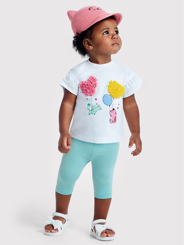 Mayoral Mayoral Комплект тишърт и клин 1722 Бял Regular Fit