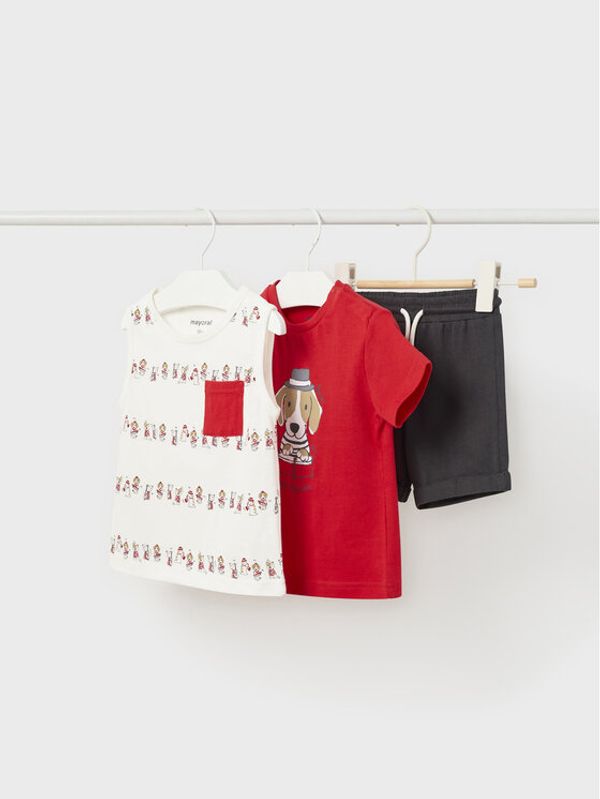 Mayoral Mayoral Комплект тишърт, полник и панталонки 1644 Цветен