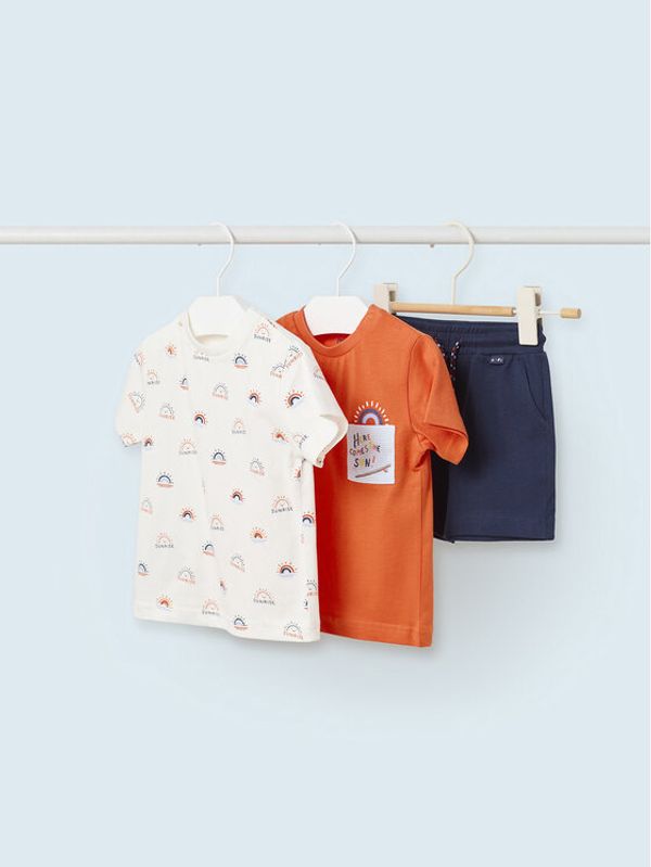 Mayoral Mayoral Комплект тишърт, полник и панталонки 1645 Цветен