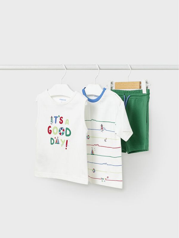 Mayoral Mayoral Комплект тишърт, полник и панталонки 1648 Цветен