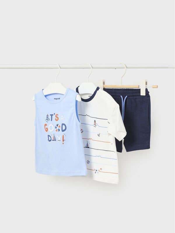 Mayoral Mayoral Комплект тишърт, полник и панталонки 1648 Цветен