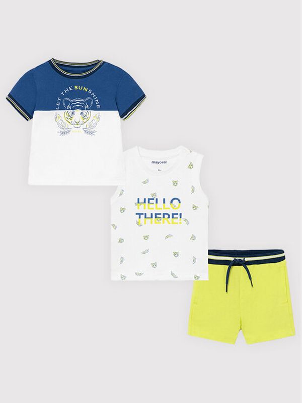 Mayoral Mayoral Комплект тишърт, полник и панталонки 1668 Цветен Regular Fit