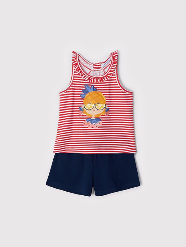 Mayoral Mayoral Комплект топ и панталонки 3284 Червен Regular Fit