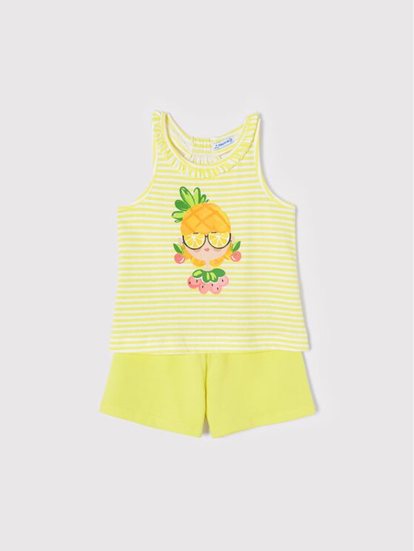 Mayoral Mayoral Комплект топ и панталонки 3284 Жълт Regular Fit