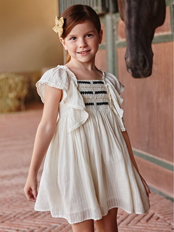 Mayoral Mayoral Лятна рокля 3926 Екрю