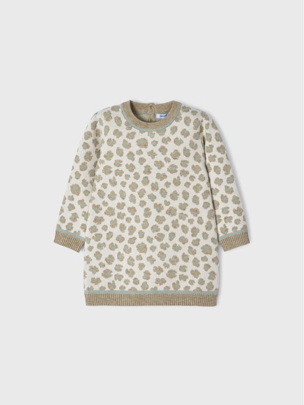 Mayoral Mayoral Плетена рокля 2953 Бежов Regular Fit