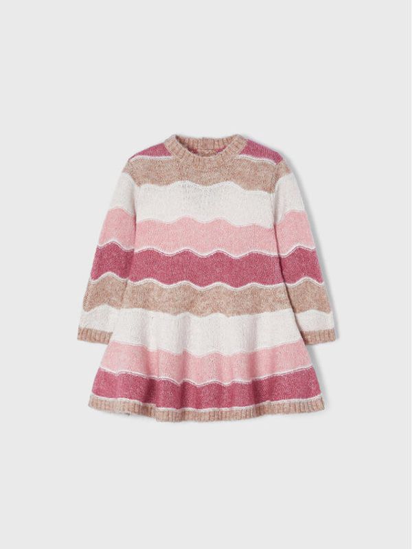 Mayoral Mayoral Плетена рокля 2957 Розов Regular Fit