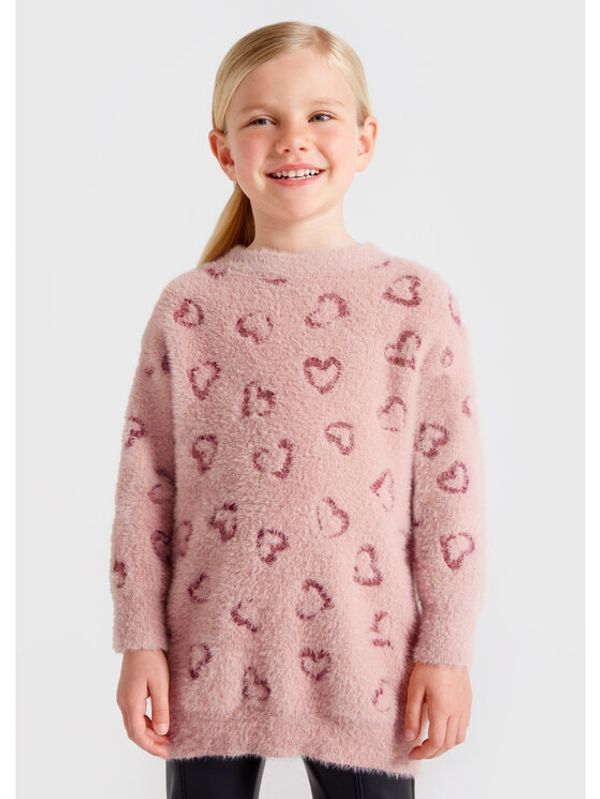 Mayoral Mayoral Плетена рокля 4969 Розов Regular Fit