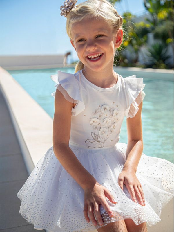 Mayoral Mayoral пола от тюл 3901 Бял