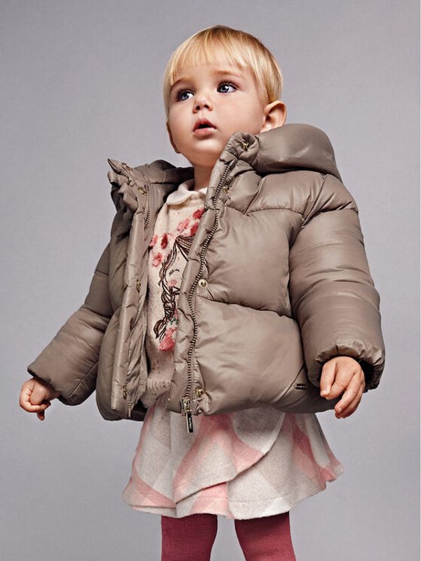 Mayoral Mayoral Пухено яке 2439 Кафяв Regular Fit