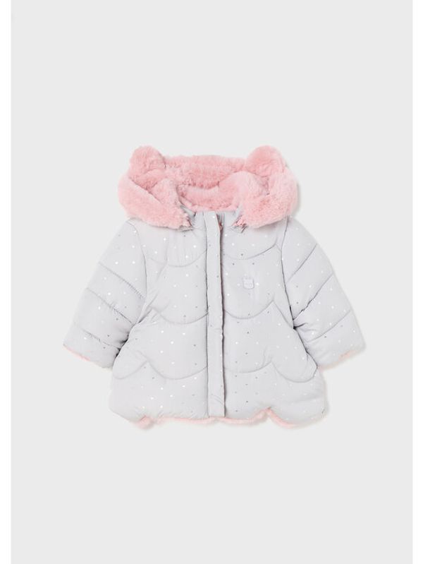 Mayoral Mayoral Пухено яке 2498 Сив Regular Fit