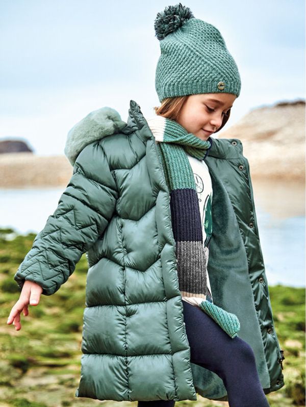 Mayoral Mayoral Пухено яке 4488 Зелен Regular Fit