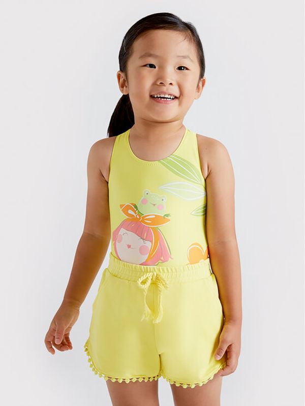 Mayoral Mayoral Шорти от плат 607 Жълт Regular Fit