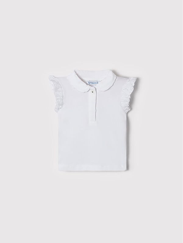 Mayoral Mayoral Тениска с яка и копчета 1184 Бял Regular Fit