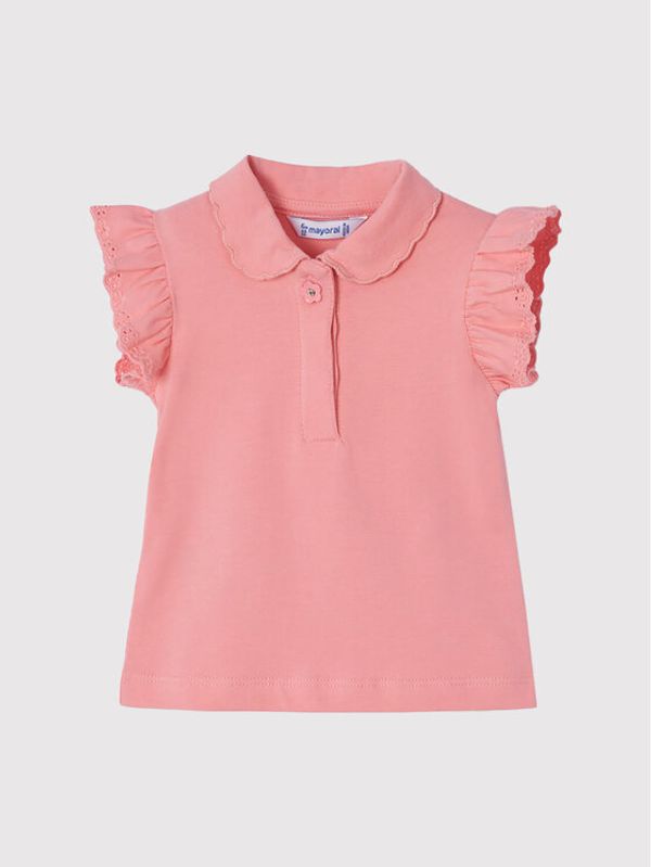 Mayoral Mayoral Тениска с яка и копчета 1184 Розов Regular Fit