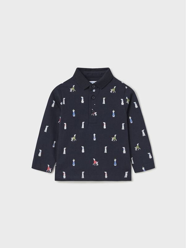 Mayoral Mayoral Тениска с яка и копчета 2.169 Тъмносин Regular Fit