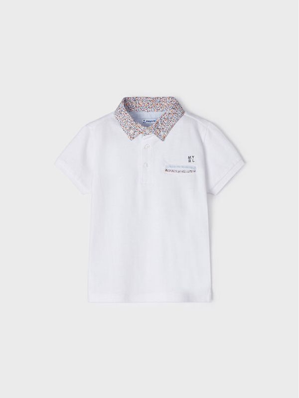 Mayoral Mayoral Тениска с яка и копчета 3152 Бял
