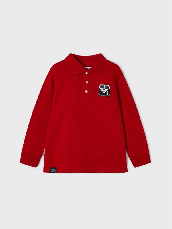 Mayoral Mayoral Тениска с яка и копчета 4177 Червен Regular Fit