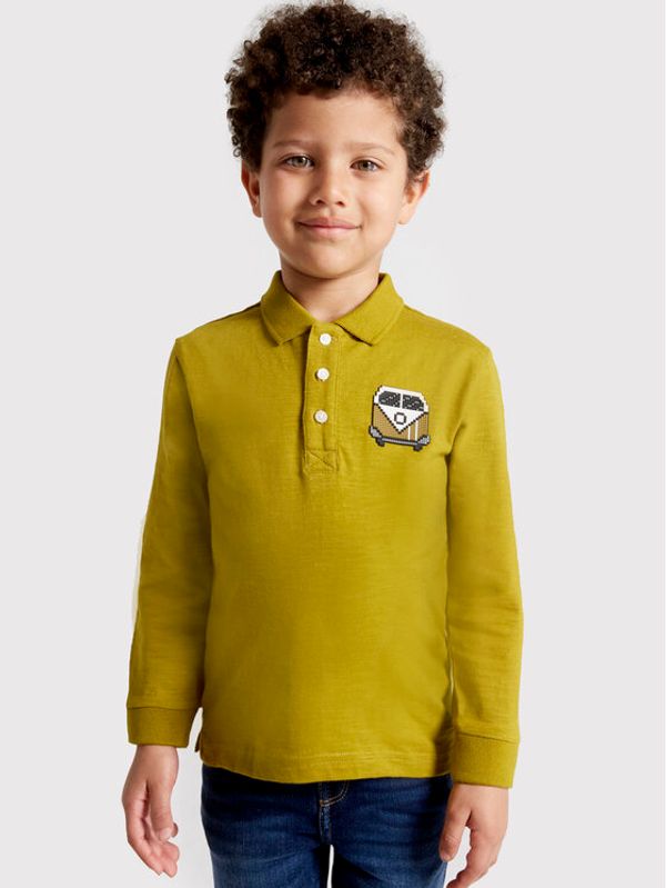 Mayoral Mayoral Тениска с яка и копчета 4177 Зелен Regular Fit