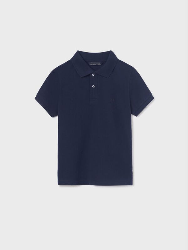 Mayoral Mayoral Тениска с яка и копчета 890 Тъмносин