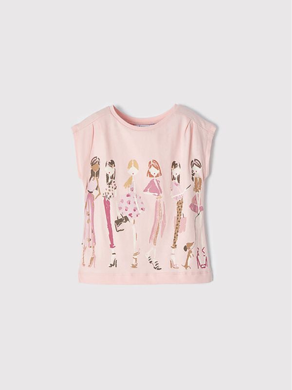 Mayoral Mayoral Тишърт 3032 Розов Regular Fit