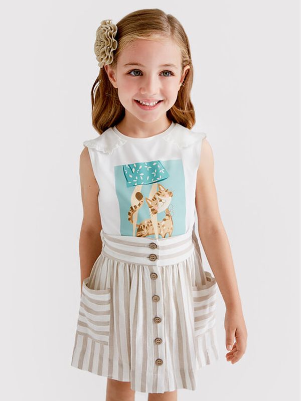 Mayoral Mayoral топ 3051 Бял Regular Fit