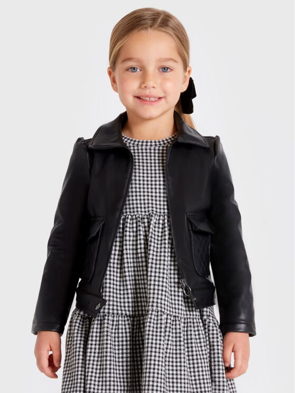 Mayoral Mayoral Яке от имитация на кожа 4481 Черен Regular Fit