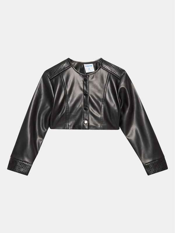 Mayoral Mayoral Яке от имитация на кожа 6432 Черен Regular Fit