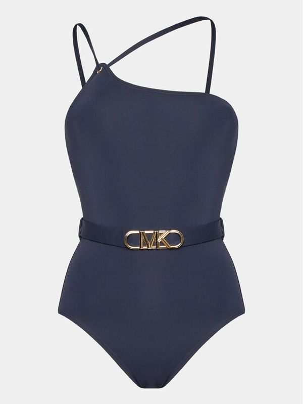 MICHAEL Michael Kors MICHAEL Michael Kors Бански костюм Solid One Shoulder MM1N542 Тъмносин