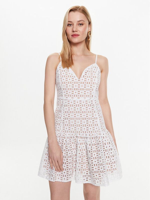 MICHAEL Michael Kors MICHAEL Michael Kors Ежедневна рокля MS381N18BK Бял Regular Fit