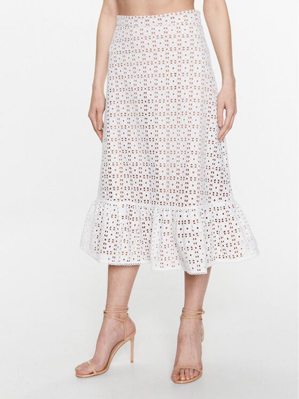 MICHAEL Michael Kors MICHAEL Michael Kors Миди пола MS370978BK Бял Regular Fit