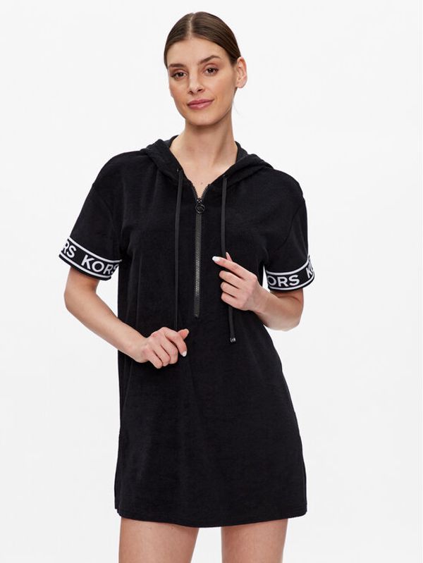 MICHAEL Michael Kors MICHAEL Michael Kors Плажна рокля Logo Terry MM2M650 Черен Slim Fit