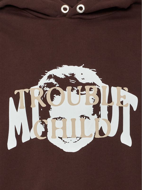 Mindout Mindout Суитшърт Unisex Trouble Child Кафяв Oversize