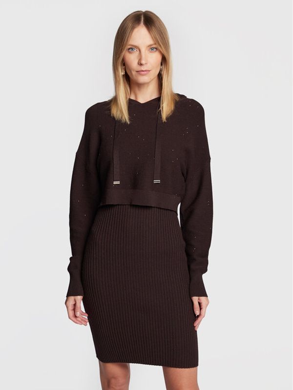 Morgan Morgan Плетена рокля 222-RMAIA Кафяв Slim Fit