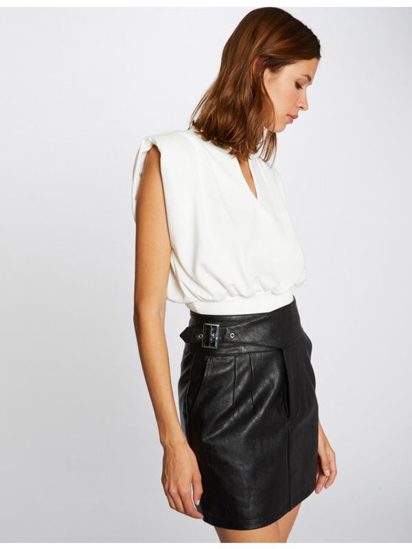 Morgan Morgan Пола от имитация на кожа 212-JACKIE Черен Slim Fit