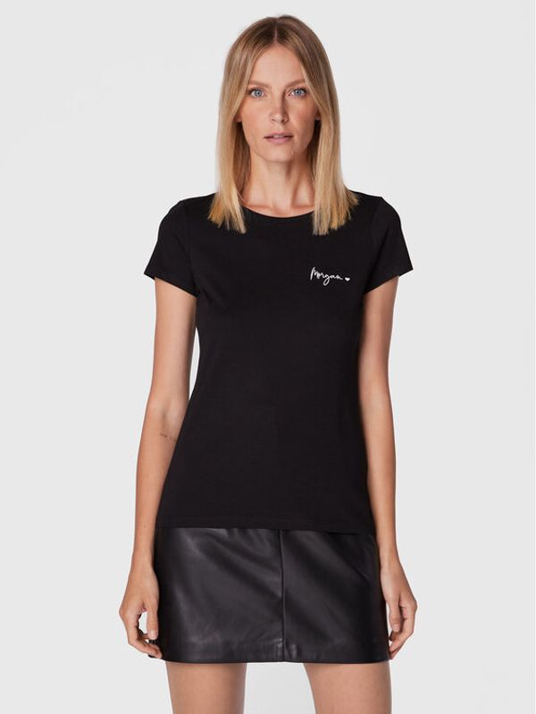 Morgan Morgan Тишърт 222-DCOEUR Черен Regular Fit