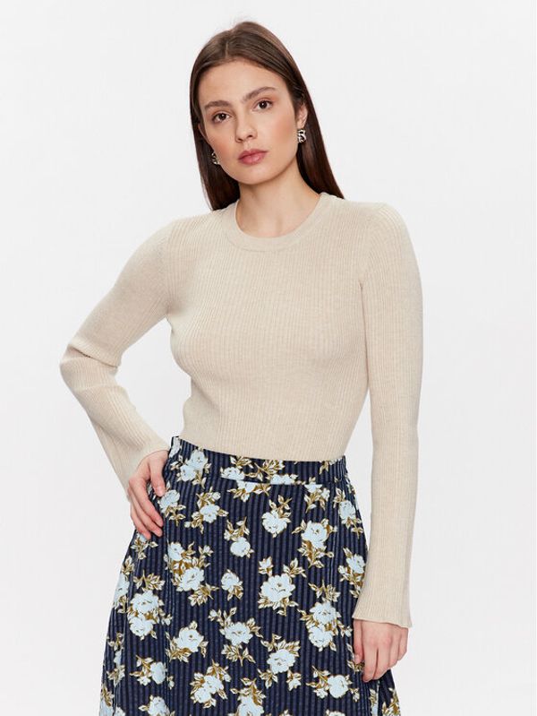 Moss Copenhagen Moss Copenhagen Пуловер 17312 Бежов Basic Fit