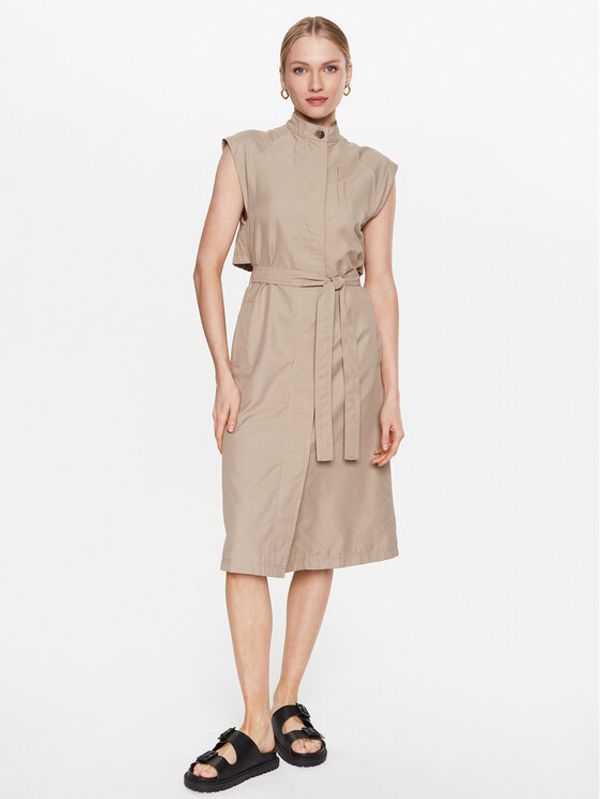 Moss Copenhagen Moss Copenhagen Рокля тип риза Carella 17332 Бежов Regular Fit