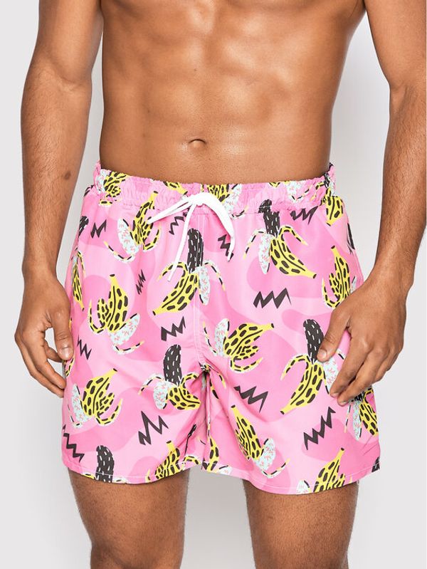Mr. GUGU & Miss GO Mr. GUGU & Miss GO Плувни шорти Crazy Bananas Розов Regular Fit