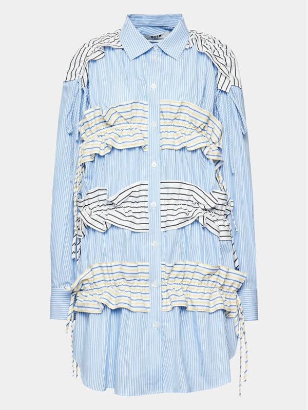 MSGM MSGM Рокля тип риза 3441MDA01Y 237010 Син Regular Fit