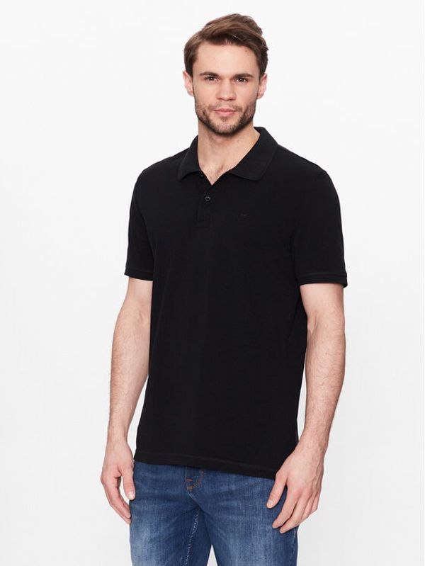 Mustang Mustang Тениска с яка и копчета 1008810 Черен Regular Fit