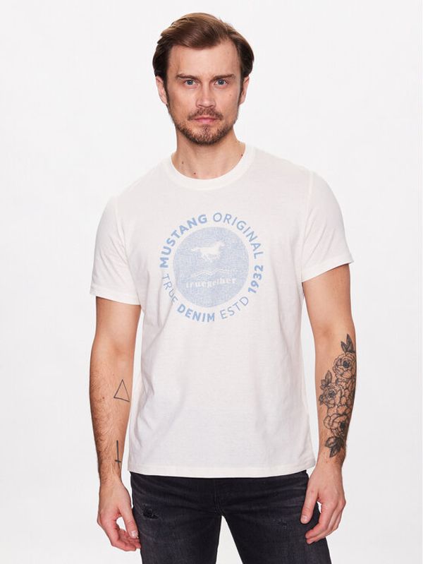 Mustang Mustang Тишърт Alex C 1013549 Екрю Regular Fit