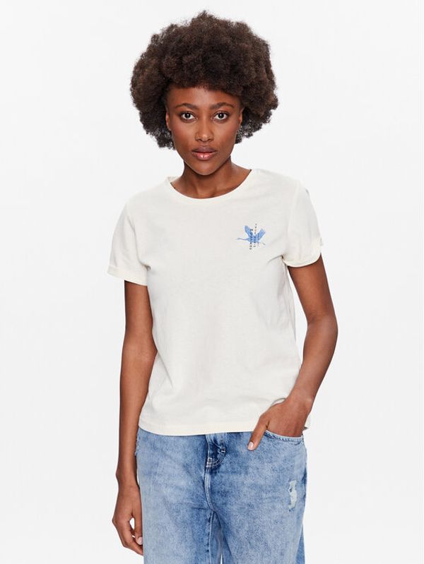 Mustang Mustang Тишърт Alina 1013401 Екрю Regular Fit