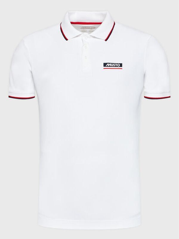 Musto Musto Тениска с яка и копчета Corsica 82322 Бял Regular Fit